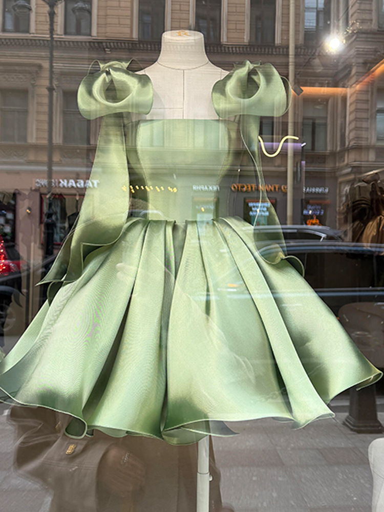Robe Courte Femme, Robe de Soirée Coupe Trapèze, Style Y2K Streetwear, Élégante, Dos Nu, Sans Manches, Nœud, Taille Cintrée, pour Fête, Soirée, Travail 2026