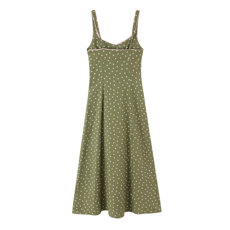 Robe pour femme 2026 Nouvelle tendance mode été Robe midi en lin mélangé à pois