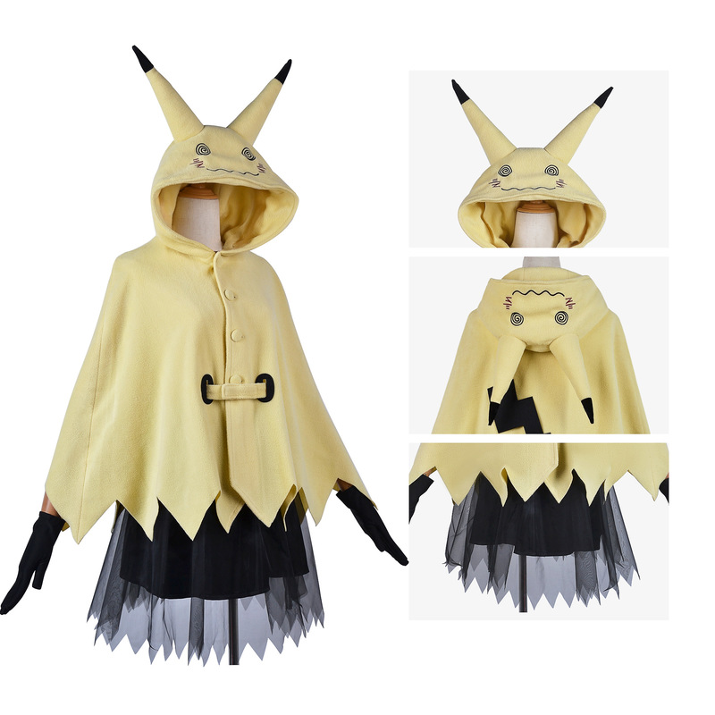 Costume de cosplay Mimikyu pour femme, vêtements d'anime, déguisement pour Halloween, Comic-con, carnaval, tenue de fête, accessoires de cosplay, cadeau pour adulte