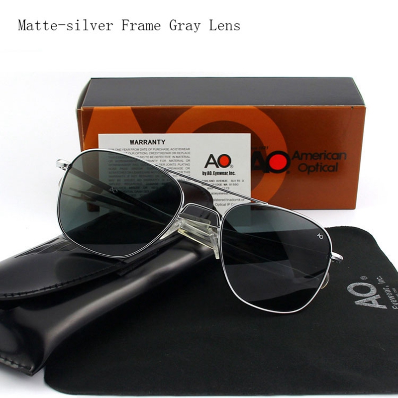 Lunettes de soleil pilote AO pour hommes, qualité supérieure, marque de créateur, lentilles en verre AGX Guatemala, lunettes de soleil pour hommes