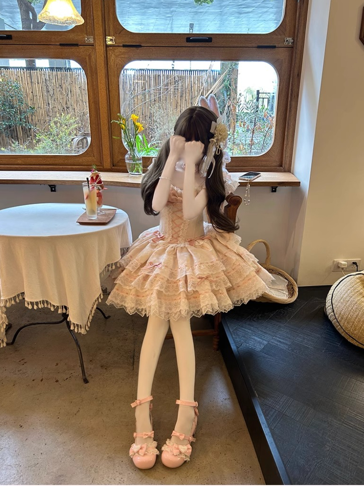 Robe de soirée française élégante pour femmes, Lolita Y2k, Chic, nœud féerique, Vintage, taille fine, dentelle, Bandage, tenues de princesse douces, été