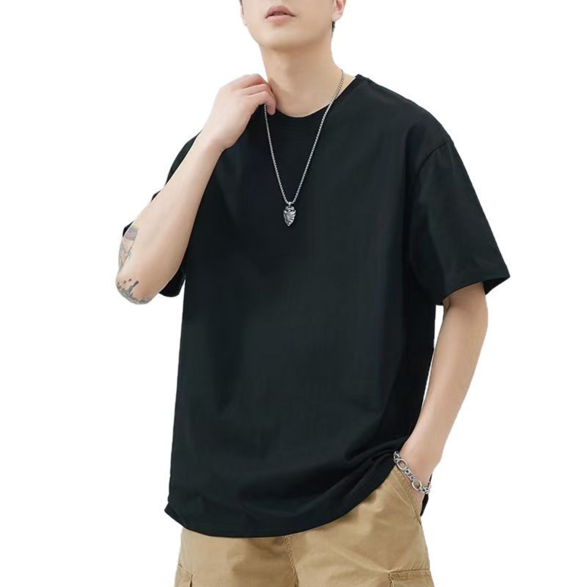 T-shirt Homme Nouvelle Collection Été – Hauts Unis Classiques pour le Quotidien – T-shirts Basiques à Col Rond et Manches Courtes – Hauts Blancs