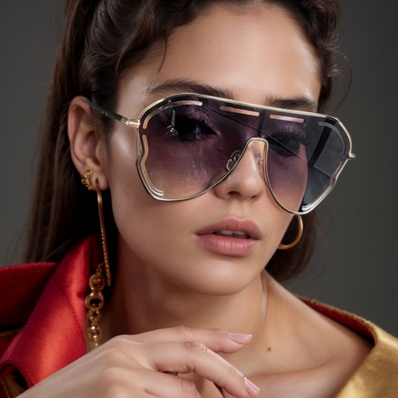 Lunettes de soleil à monture large en alliage pour hommes et femmes, de haute qualité, nouvelle mode, marque de créateur, rétro, UV400, lunettes d'extérieur