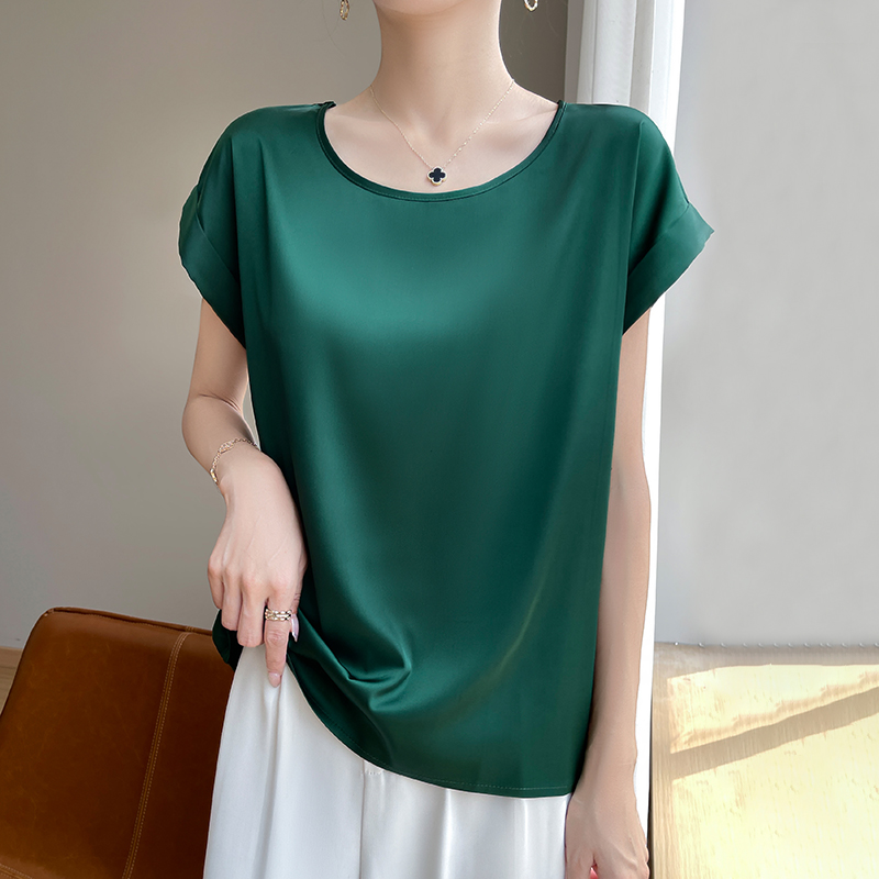 Camisole en soie à col rond pour femme, gilet fin en Satin, ample, extérieur, haut sans manches, costume d'été, chemise à bascule en soie de mûrier, nouvelle collection