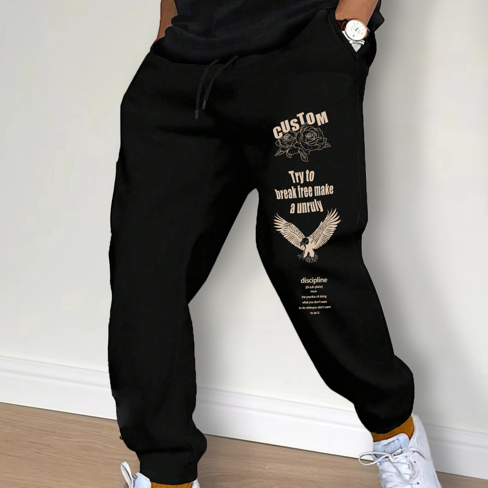 Hommes pantalons de survêtement printemps automne nouveau survêtement salle de sport sport Fitness imprimé pantalons décontractés taille moyenne cordon pantalon d'entraînement
