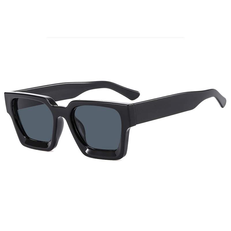 Lunettes de soleil carrées vintage pour hommes et femmes, monture noire grande, style rétro, lunettes de soleil de créateur, lunettes de conduite, protection UV400 pour hommes
