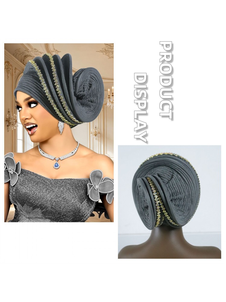 Nouveau Turban Africain Auto Gele du Nigéria, Foulards de Tête Auto Gele, Bonnets Turban pour Femmes, Geles de Mariage, Foulards de Tête Musulmans, Bonnets