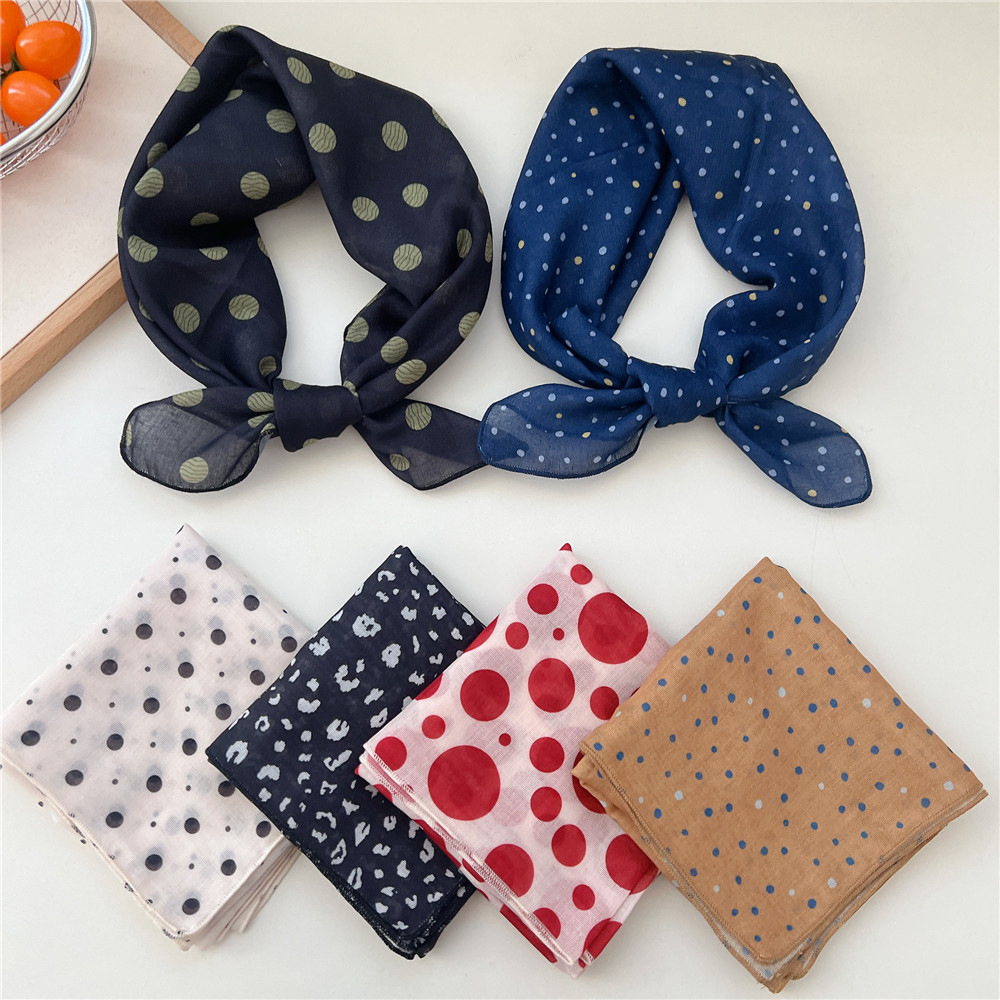 Coton lin 58cm écharpe carrée femmes foulard fleur imprimé géométrique foulard foulards bandeau Bandanas bandeau bandeaux