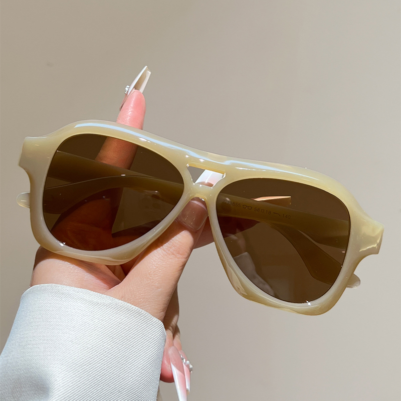 Lunettes de soleil vintage style pilote pour hommes et femmes, couleur unie, pour l'extérieur, avec double pont, décontractées, nouvelle collection