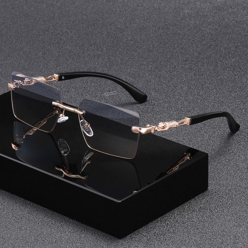 Lunettes de soleil carrées sans monture tendance pour femmes et hommes, de marque de luxe, pour la conduite en extérieur, la plage, lunettes de soleil tendance