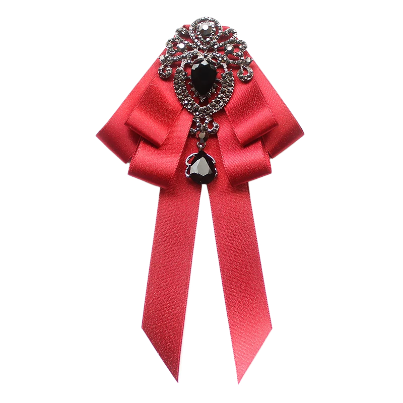 Mab Fashion-Broche avec nœud en ruban rouge pour femme, épingles et broches en cristal biscuits, tissu grillé, robe de mariée de luxe, cadeau d'art