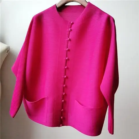 KUSAHIKI manches chauve-souris mode élégant col mi-haut femmes Blouse manteau coréen 2023 été nouveau coréen solide Cardigan hauts