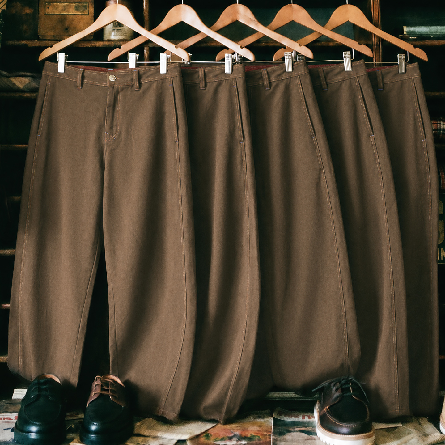 Pantalon de travail Maden pour homme, kaki, coupe bootcut, jambe large, coupe ample, style décontracté, streetwear, rétro américain