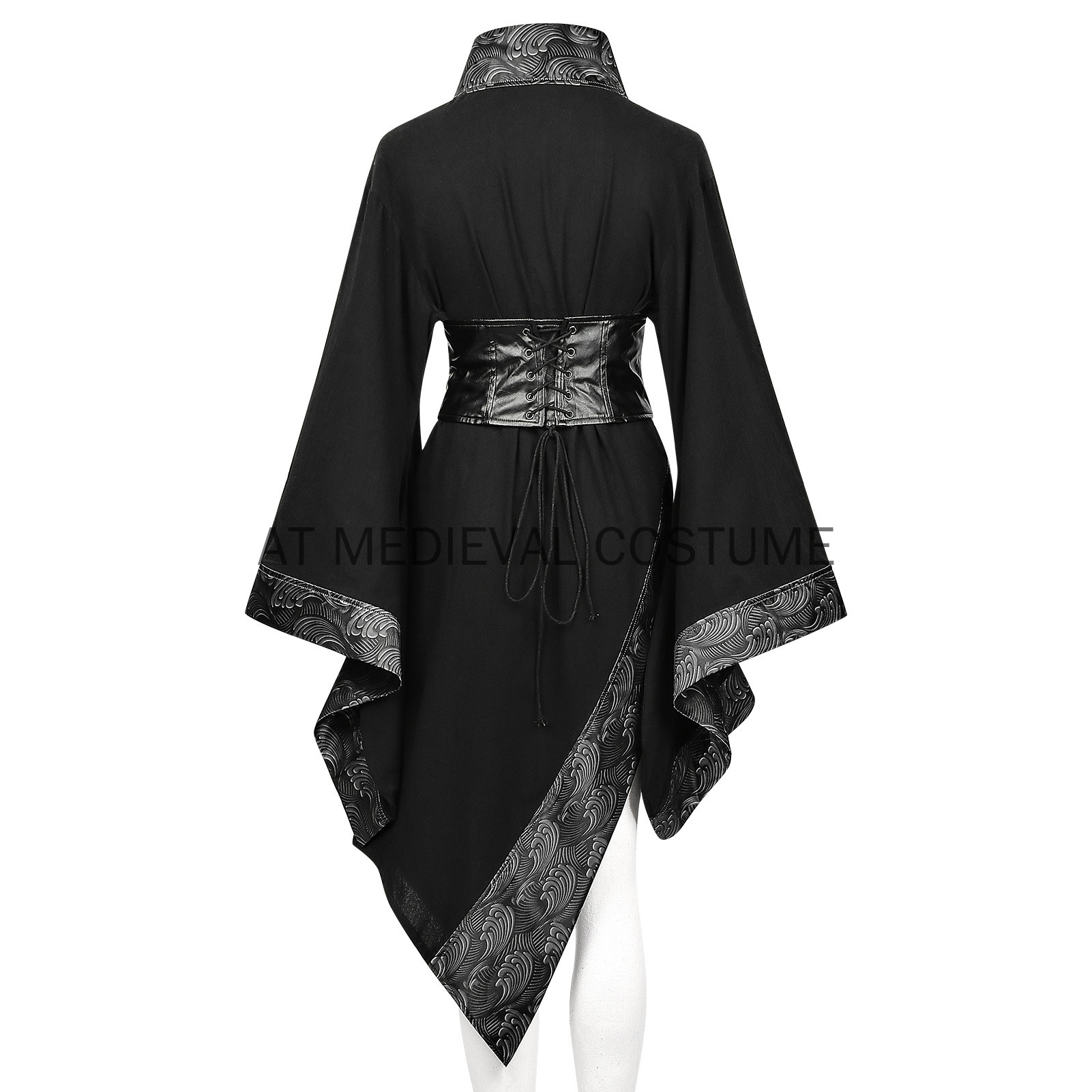 Kimono noir sexy pour femme, style japonais, avec corset gothique et fente latérale à la taille, pour cosplay de personnage de film (Killer Kimono, Kill Mafia, Bill Movie), robe d'Halloween