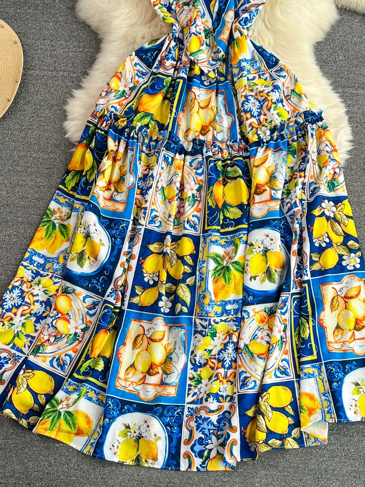 Robe Longue de Plage Française pour Femme, Col en V, Coupe Trapèze, Imprimé Floral, Éducatif, Été