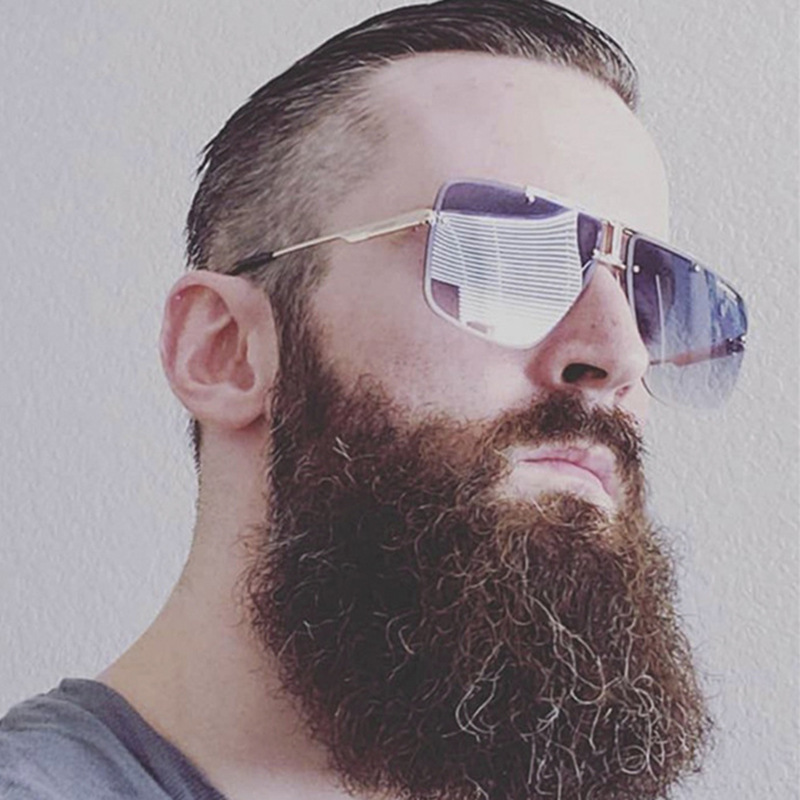 Lunettes de soleil sans monture rectangulaires tendance populaires pour femmes et hommes, grandes lunettes de soleil carrées pour l'été et les voyages