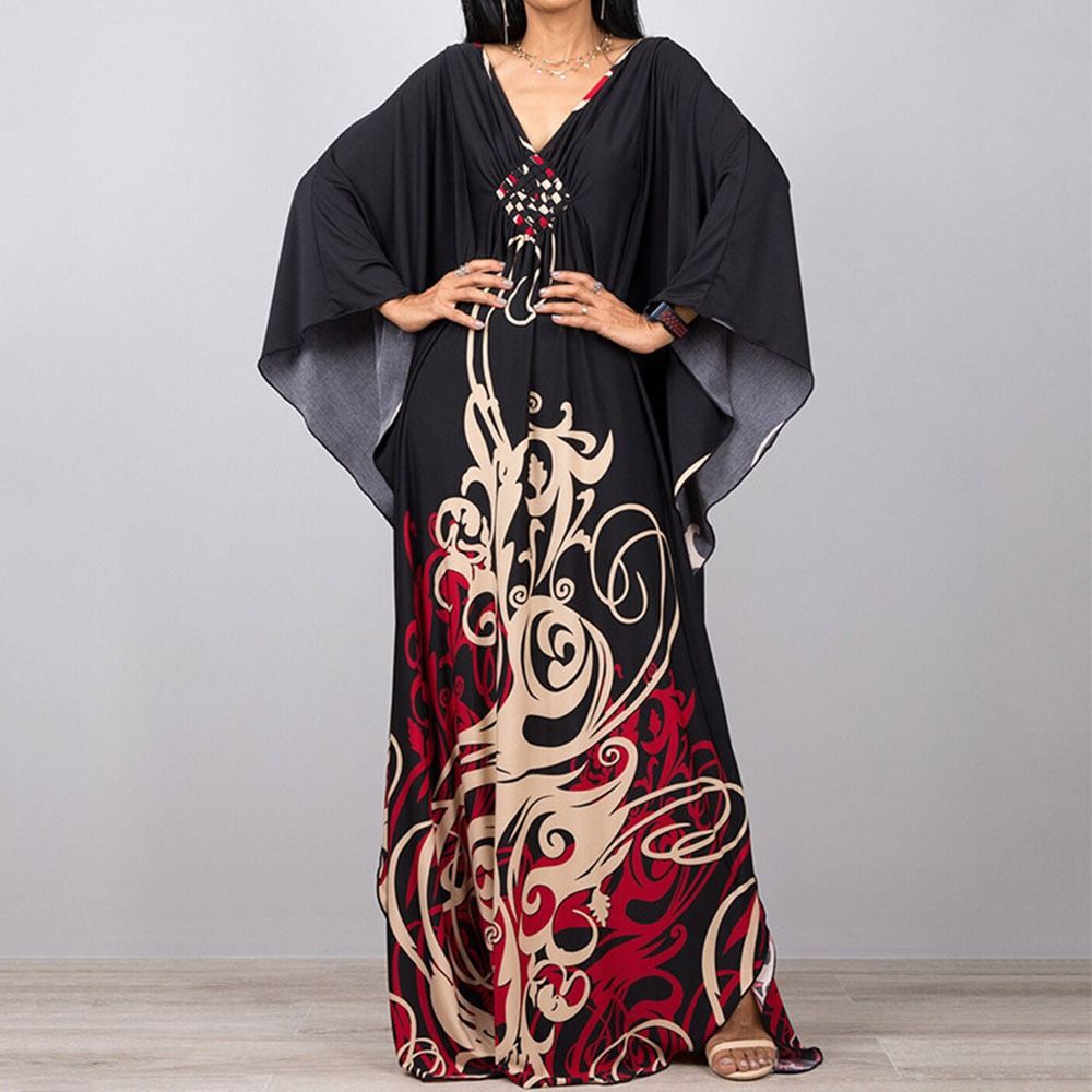 Mode Maxi robe longue été crème solaire Smock décontracté vêtements de plage amples chemise vacances maillot de bain Bikini cache-up pour les femmes