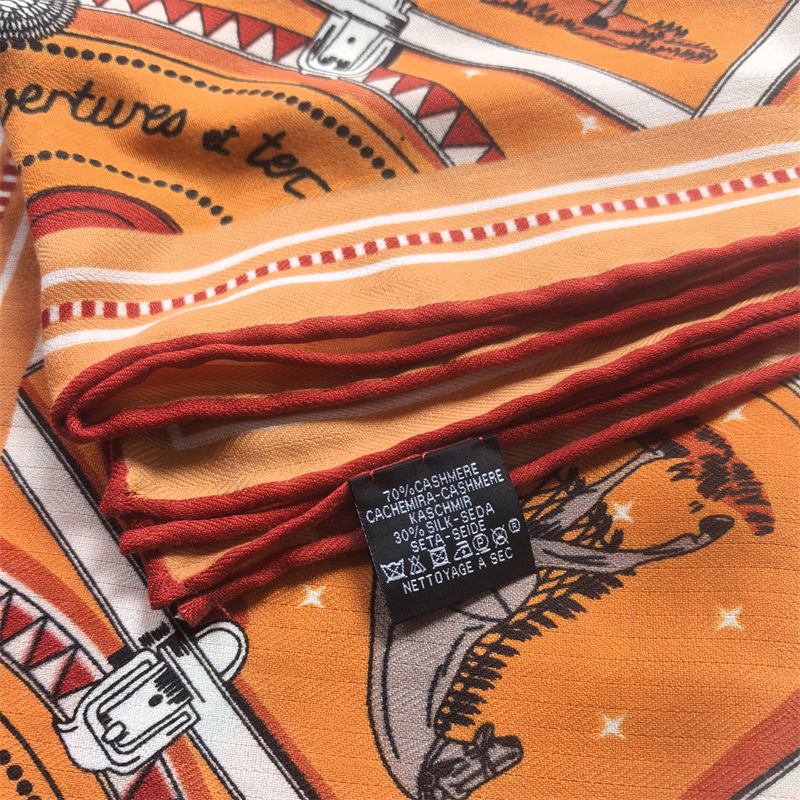 Écharpe d'hiver en soie et cachemire pour femme, châles imprimés cheval, pashminas chauds, foulards carrés, hijabs de marque, grands bandanas 90CM