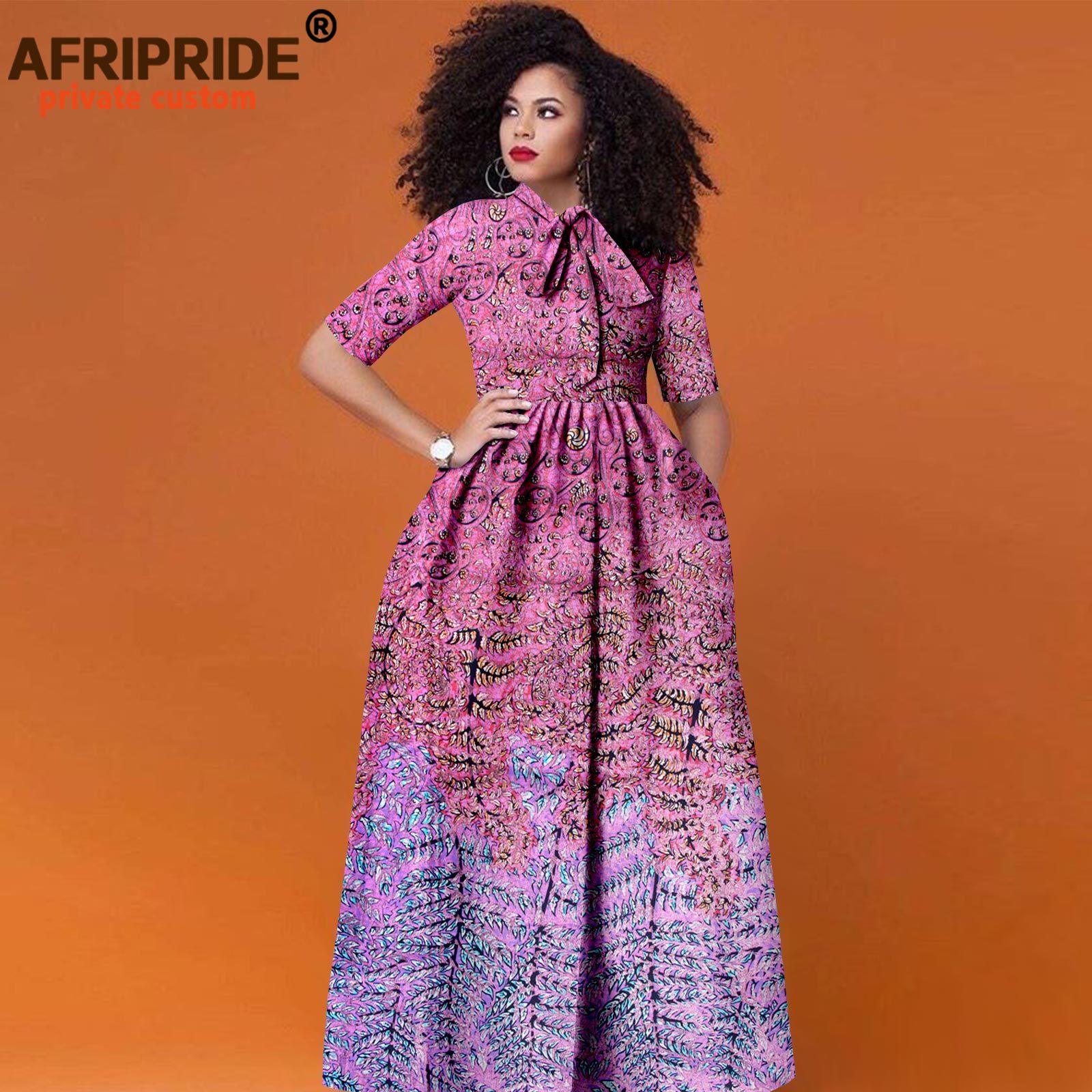 Robes africaines pour femmes, demi manches, taille haute, tenue Ankara, Maxi, vêtements traditionnels, tenues de fête imprimées 2425033