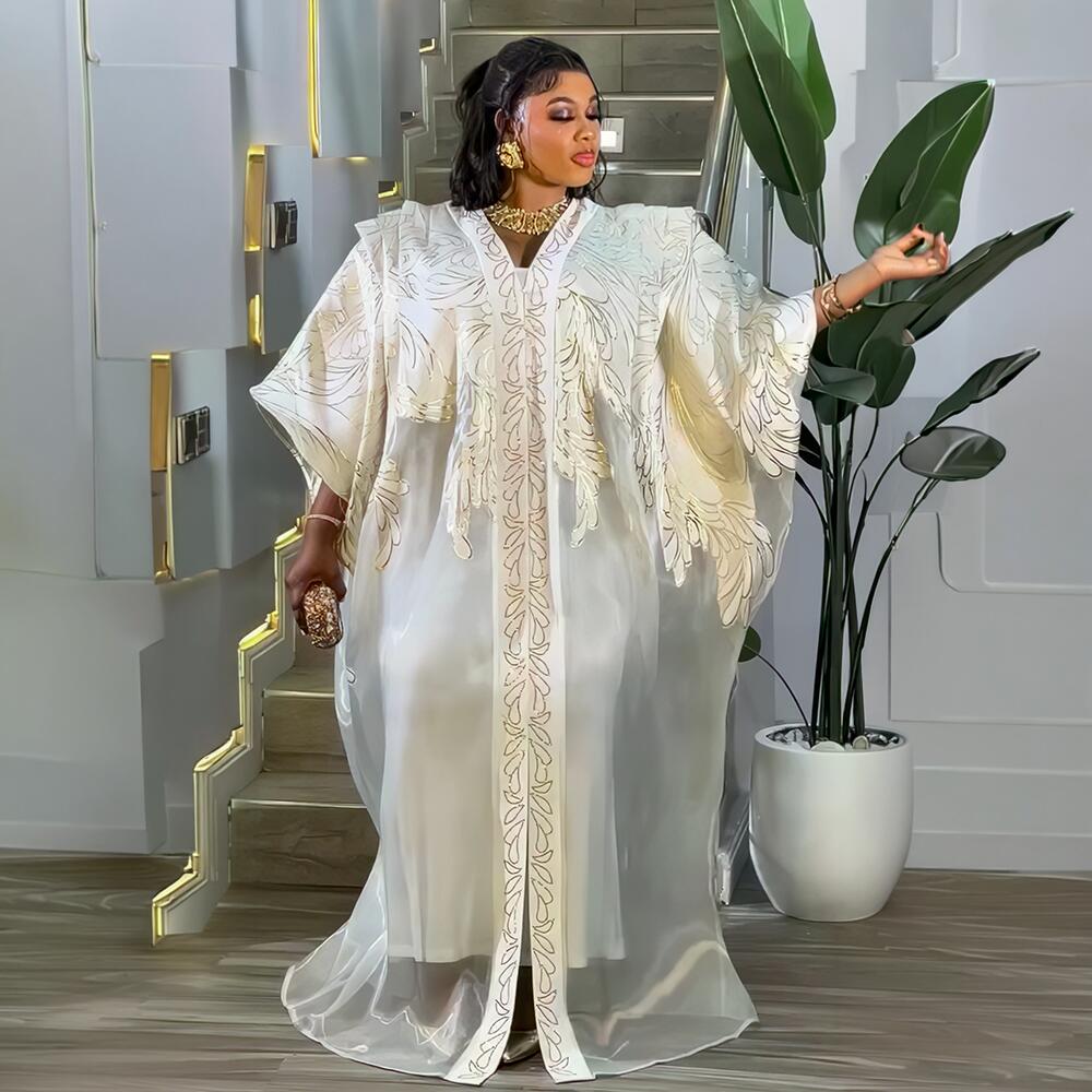 Robe africaine de luxe brodée avec foulard en strass, lingerie pour femmes, mode boubou, nouvelle arrivée