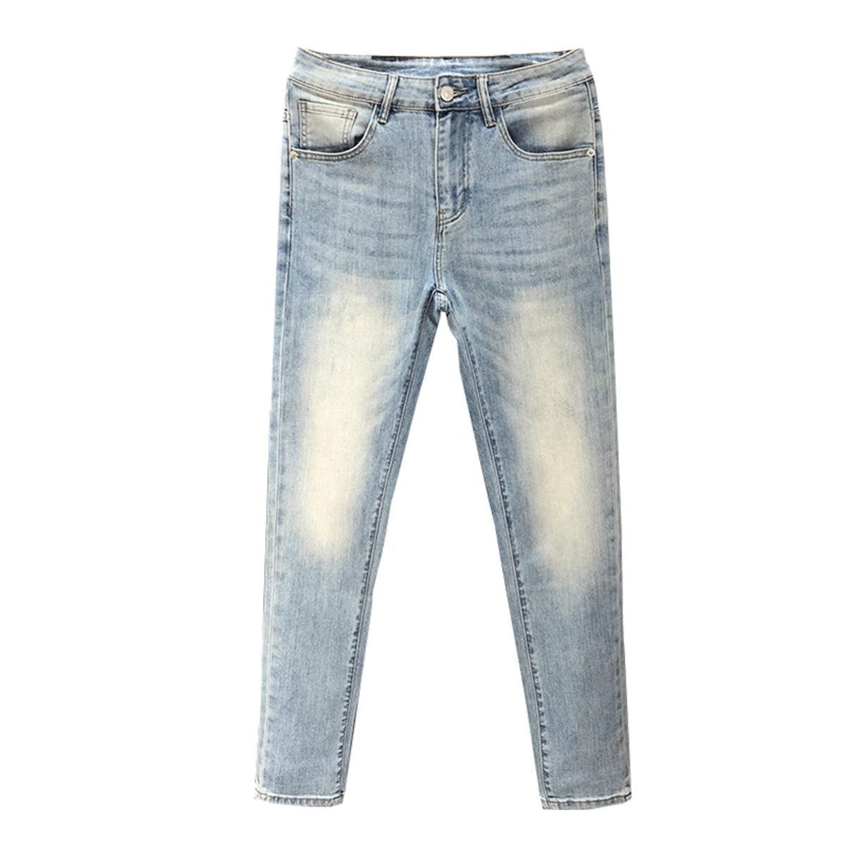 Jean Simple pour hommes, pantalon à jambes droites, tendance, nouvelle collection printemps et été 2021, vêtements de styliste haut de gamme pour hommes, pantalons longs délavés