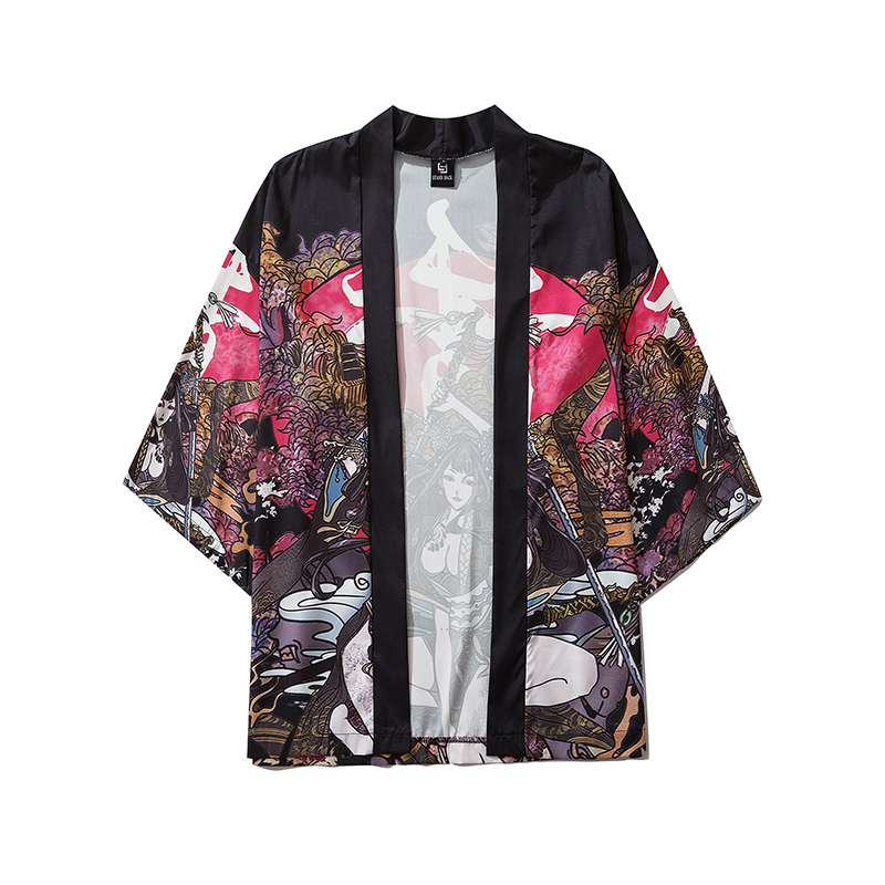 Bebovizi – Kimono Traditionnel Samouraï Anime Japonais pour Homme et Femme, Cardigan Cosplay, Chemisier Yukata, Vêtements d'Été
