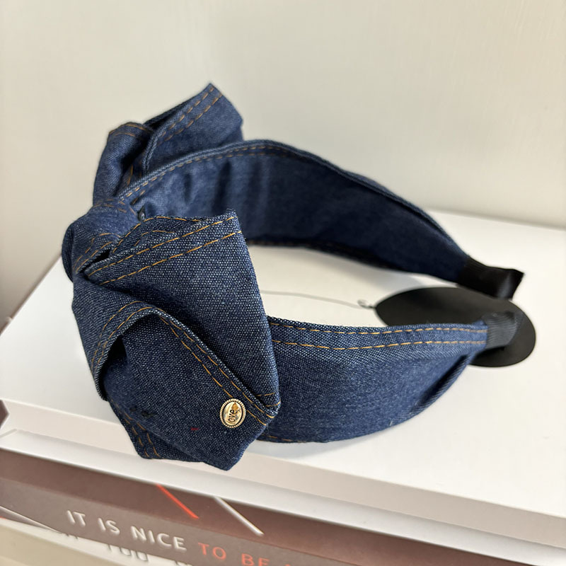 Serre-tête en tissu noué simple et élégant, large et antidérapant, avec nœud, accessoires de cheveux pour femmes, style luxe léger