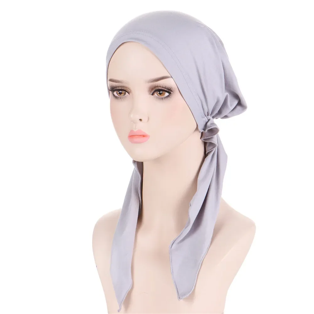 Turban intérieur Hijab musulman pour femme, bonnet pré-noué, écharpe de sauna à longue queue, bonnets ronds, écharpe de tête, vêtements de sauna commandés, chapeau Ninja, nouveau