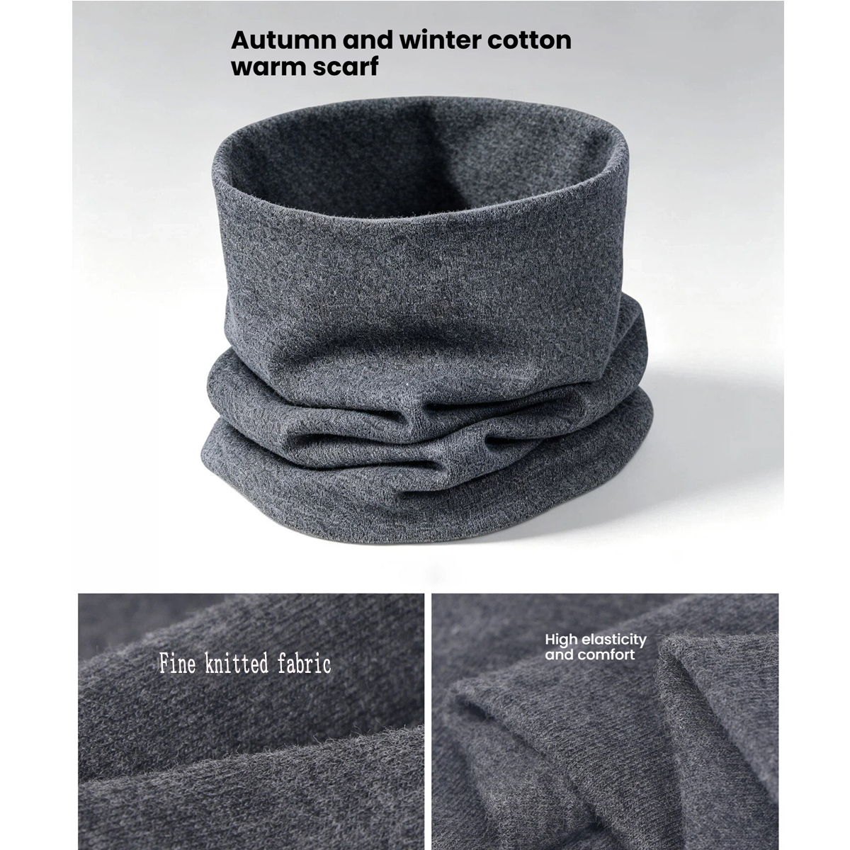 Nouvelle écharpe d'hiver en coton double couche, chaude, unisexe, unie, protège-cou coupe-vent, cache-cou tendance, foulard pour femmes.