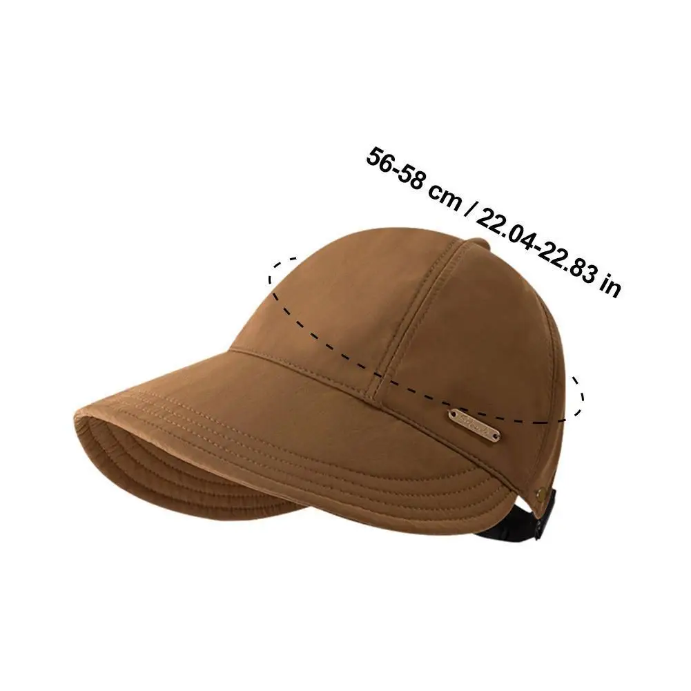 Chapeau de soleil d'été pour femme, casquette de baseball tendance à large bord, protection UV, idéale pour les voyages en extérieur et la plage, ajustable