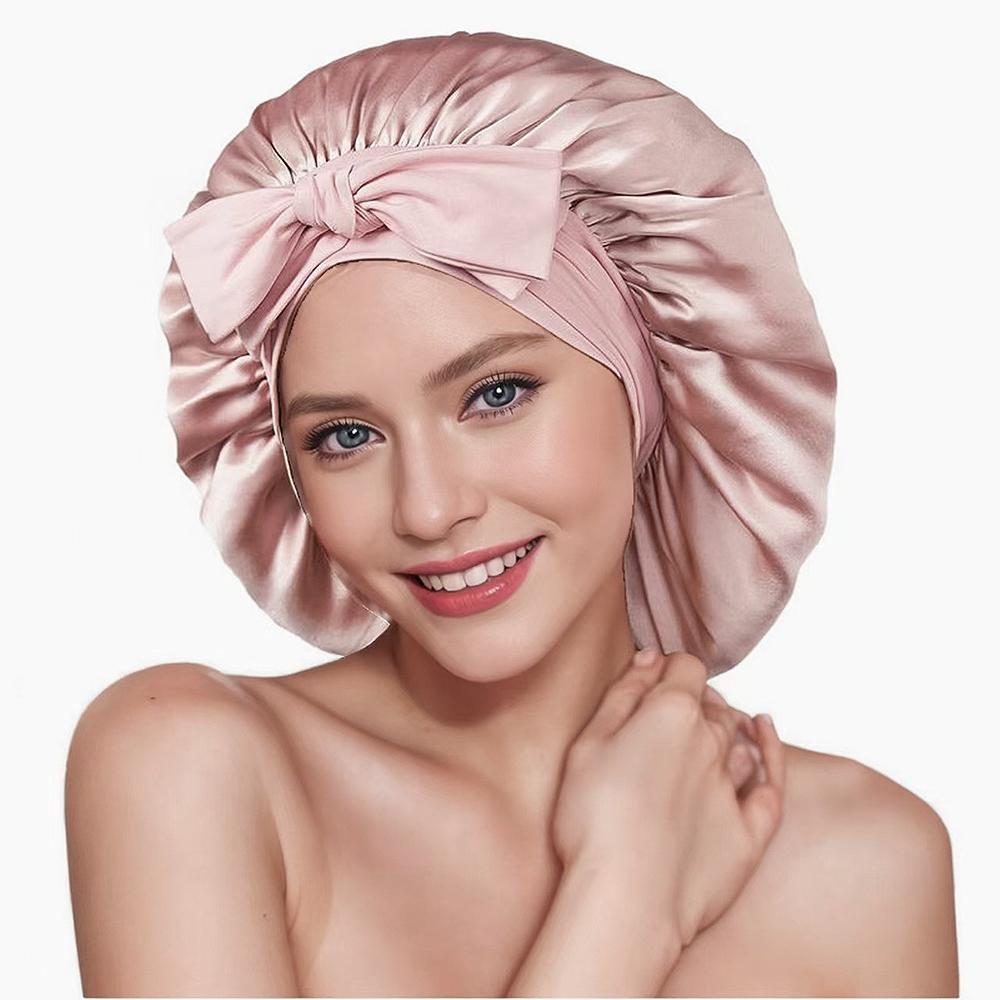 Bonnet de couchage en soie de mûrier Pure 100% pour femmes, chapeaux de couchage, bandes de cheveux réglables avec larges élastiques, couvre-chef 19 mamans