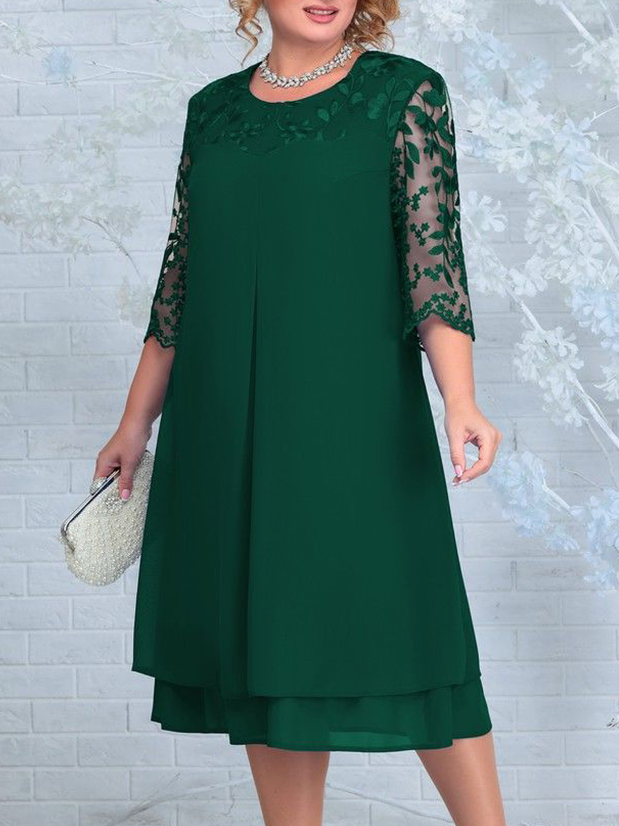 Robe d'été grande taille pour femme, nouvelle mode, broderie, Patchwork, élégante, robes courbées pour fête de mariage, 2025