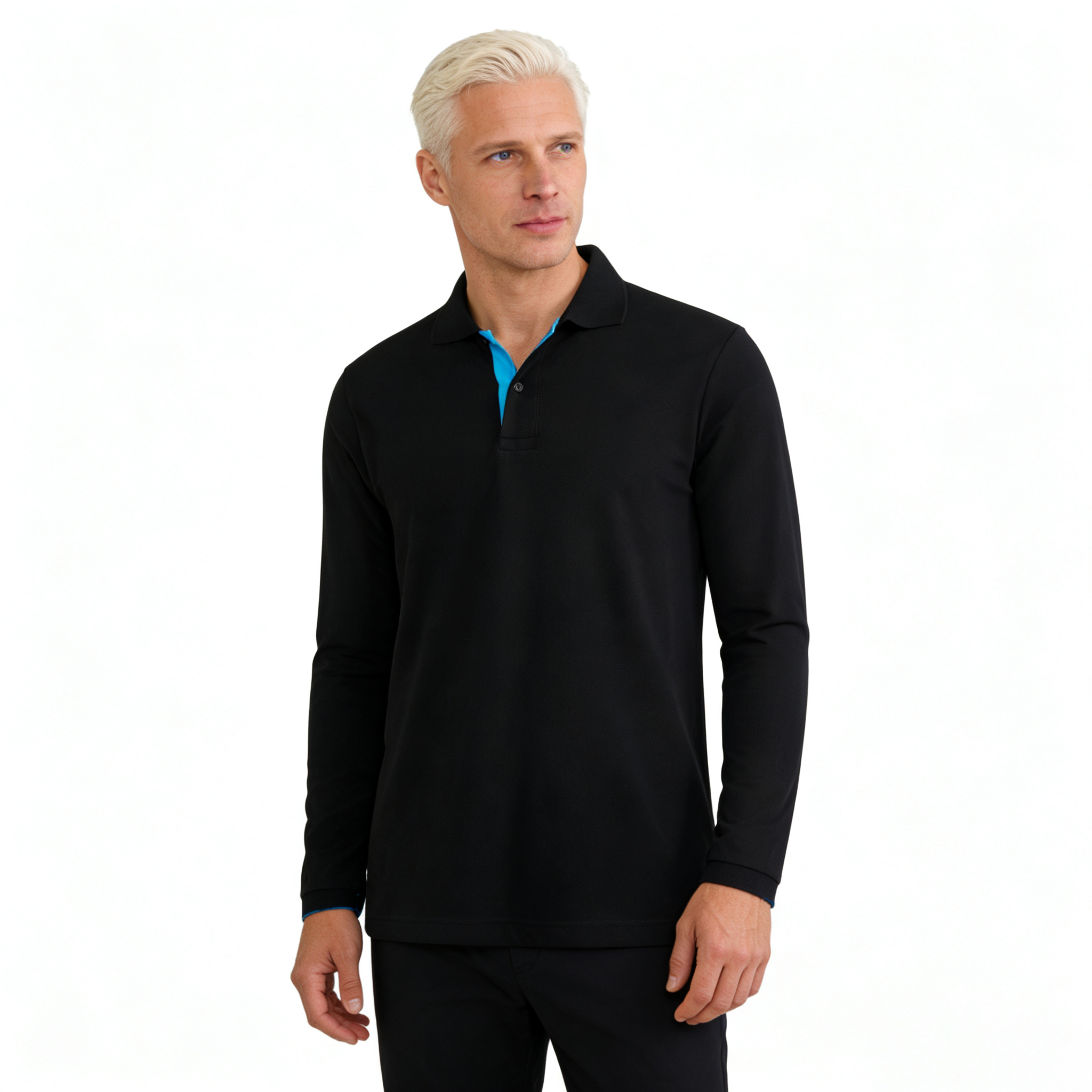 T-shirts à manches longues 95% coton pour hommes, vêtements décontractés de marque, t-shirts tendance, t-shirts noirs et blancs, polos pour hommes