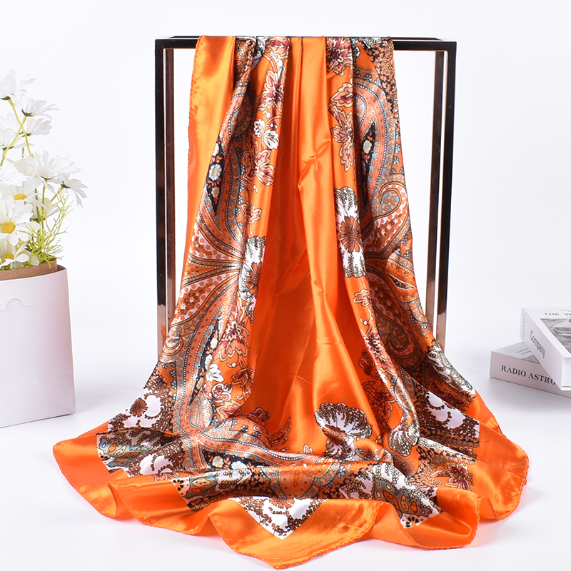 Printemps nouveau polyvalent cajou 90 grand foulard carré foulard en soie en gros classique Vintage imprimé écharpe