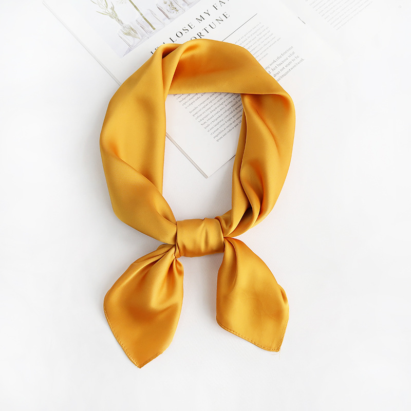 Foulard Hijab pour femmes, couleurs unies, bandeau en Satin de soie, foulards pour cheveux, châles carrés, foulards pour dames, nouvelle collection