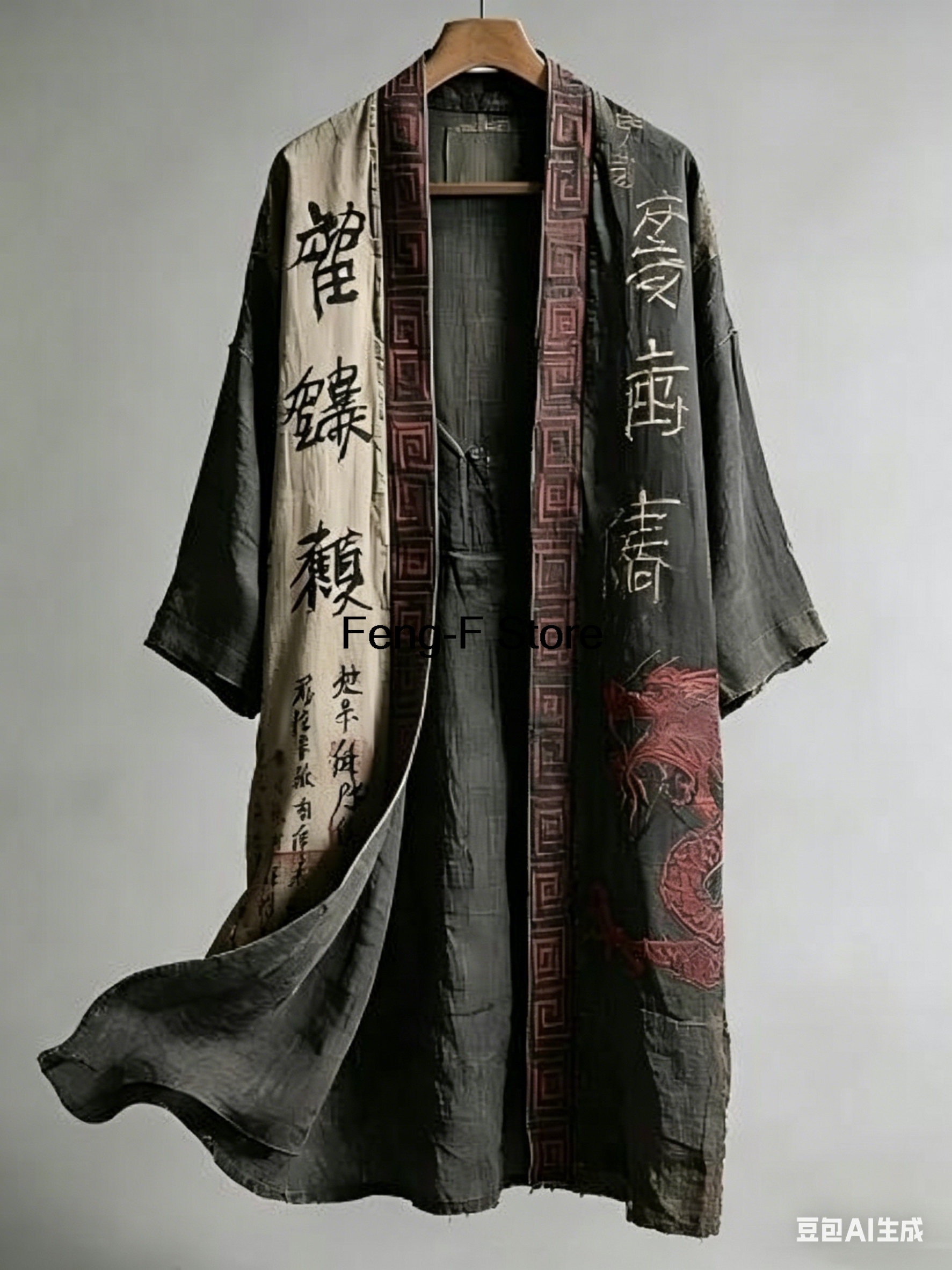 Cardigan long d'été pour homme, style chinois, imprimé grue, Hanfu, kimono japonais tendance, chemise décontractée à motif floral