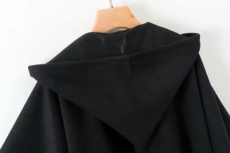 Vintage gothique noir à capuche Cape Poncho femmes Cape ample Ponchos manteau Cardigan Trench ouvert frange à capuche enveloppes Capas automne