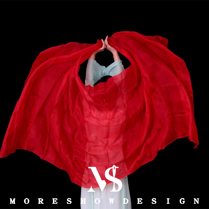 Voile de danse orientale en soie 100% à dégradé, écharpe de danse pour femmes, accessoire de danse, longueur 250 cm, largeur 114 cm, pour la pratique et la performance.