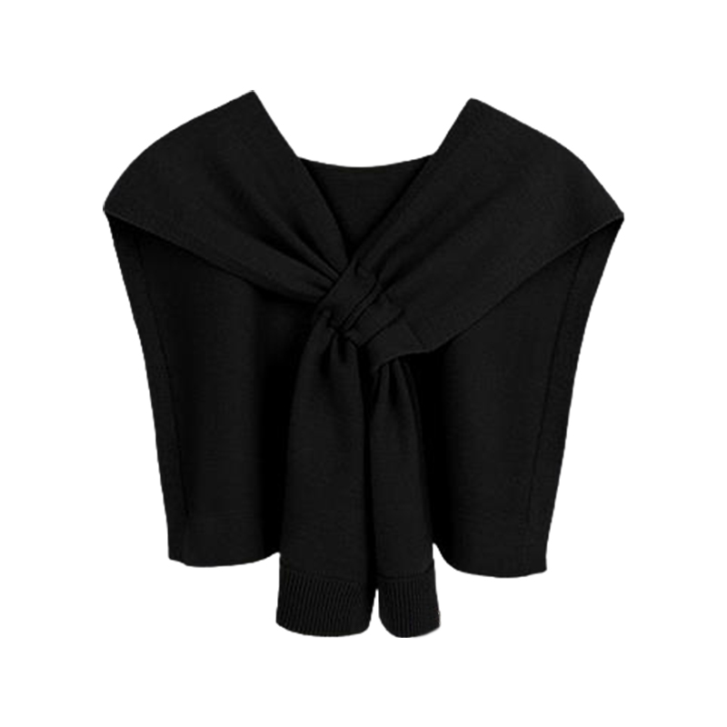 Écharpe de Protection de Cou pour Femme, Châle Croisé Solide, Faux Col, Cape Nouée, Style Coréen, 1 Pièce