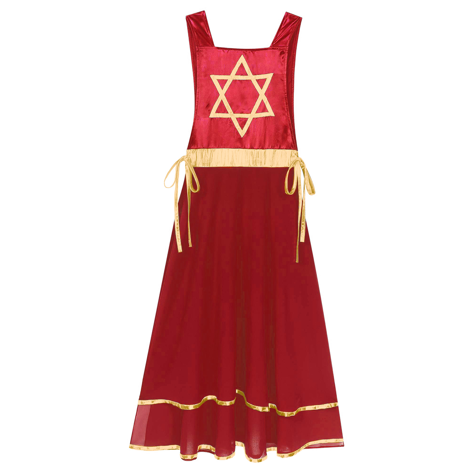 Robe de danse d'éloge pour femmes, vêtements de danse de chorale, tunique liturgique, Patchwork métallique, lacets sur les côtés, robe fendue sans manches