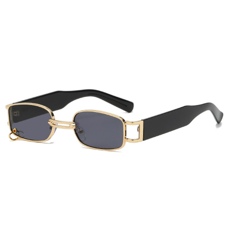 Petites lunettes de soleil rectangulaires rétro vintage pour hommes, lunettes de soleil pour hommes, créateur de marque, haute qualité, cadre en métal, carré