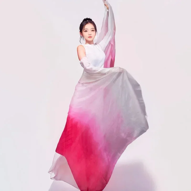 Voiles de danse orientale en soie véritable pour femmes, légers, dégradés, faits à la main, pour adultes