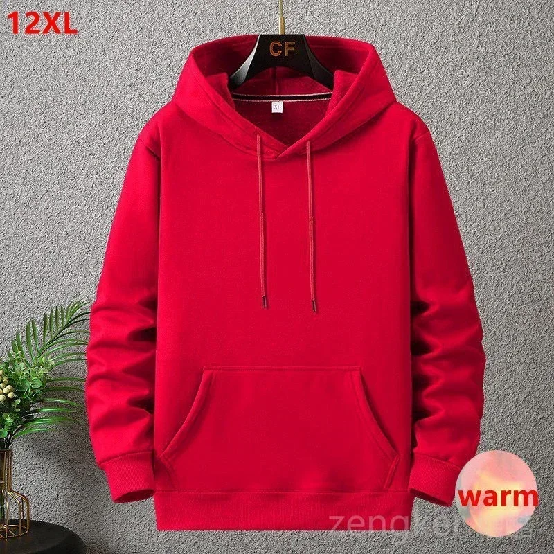 Hiver grande taille pull à capuche pull ample grande taille hommes 10XL 12XL sweat à capuche confortable étudiant grande taille sweats