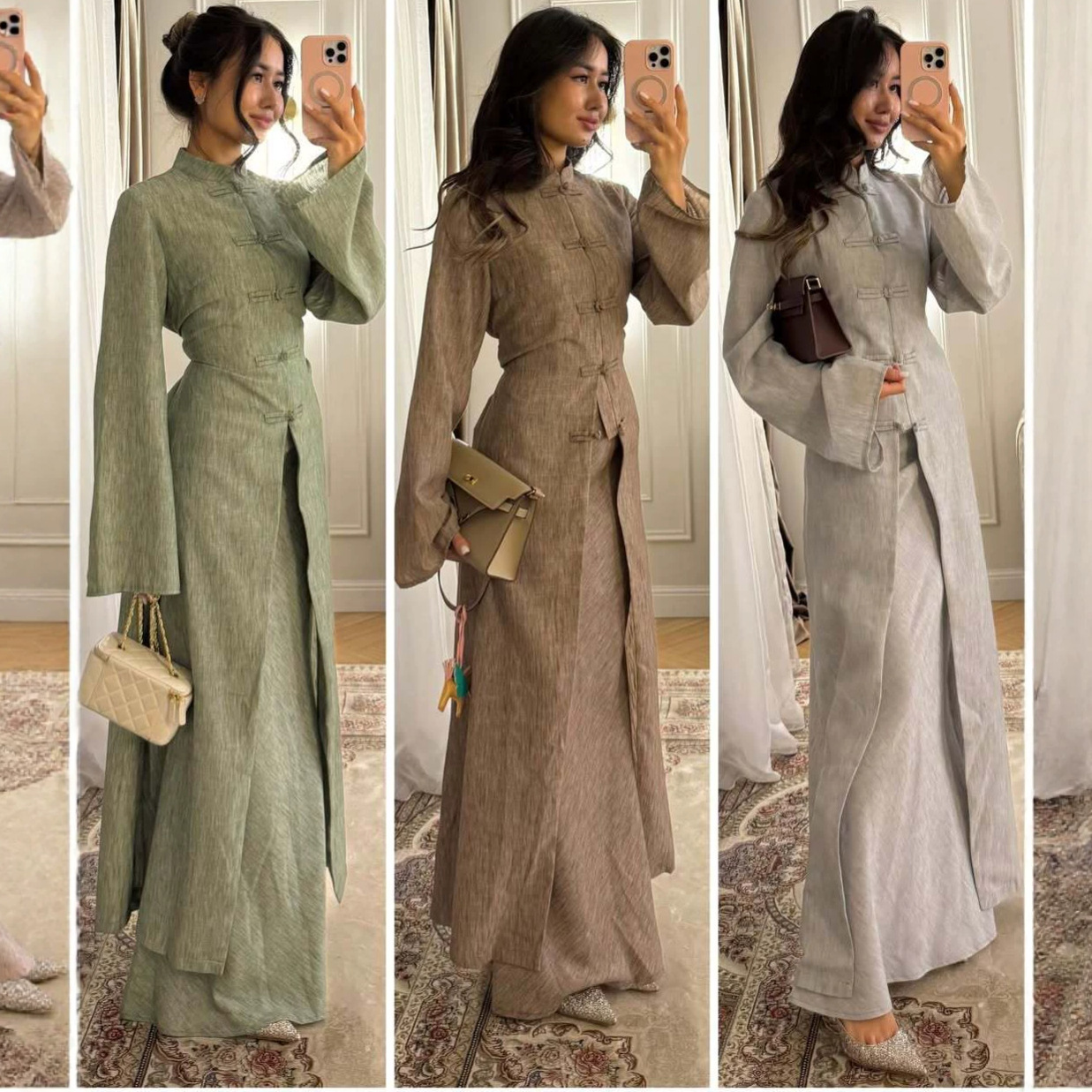 Ensemble jupe et manteau long pour femme, 2 pièces, style Eid, Ramadan, simple boutonnage, Maroc, Dubaï, Robe musulmane, Tenues arabes