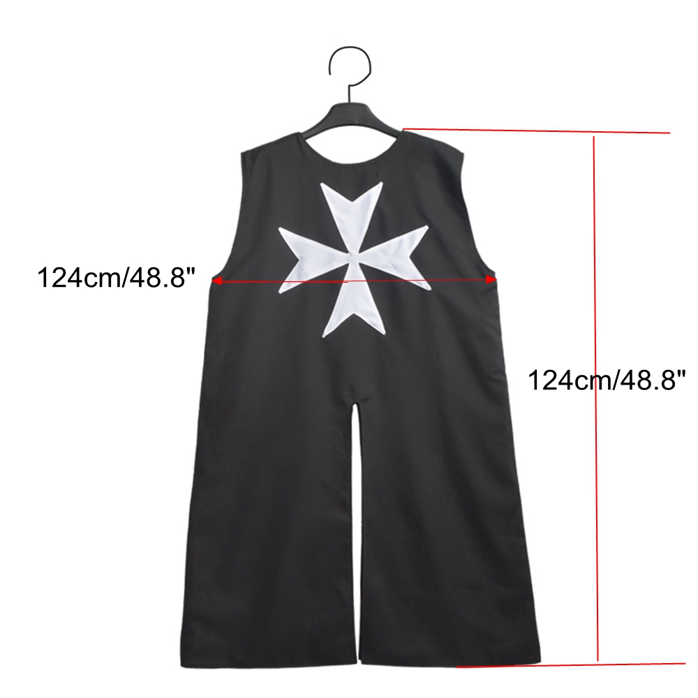Tunique médiévale pour hommes, Costume d'halloween Viking, Robe de Cosplay, chevaliers templiers, guerriers, Cape d'hôpital