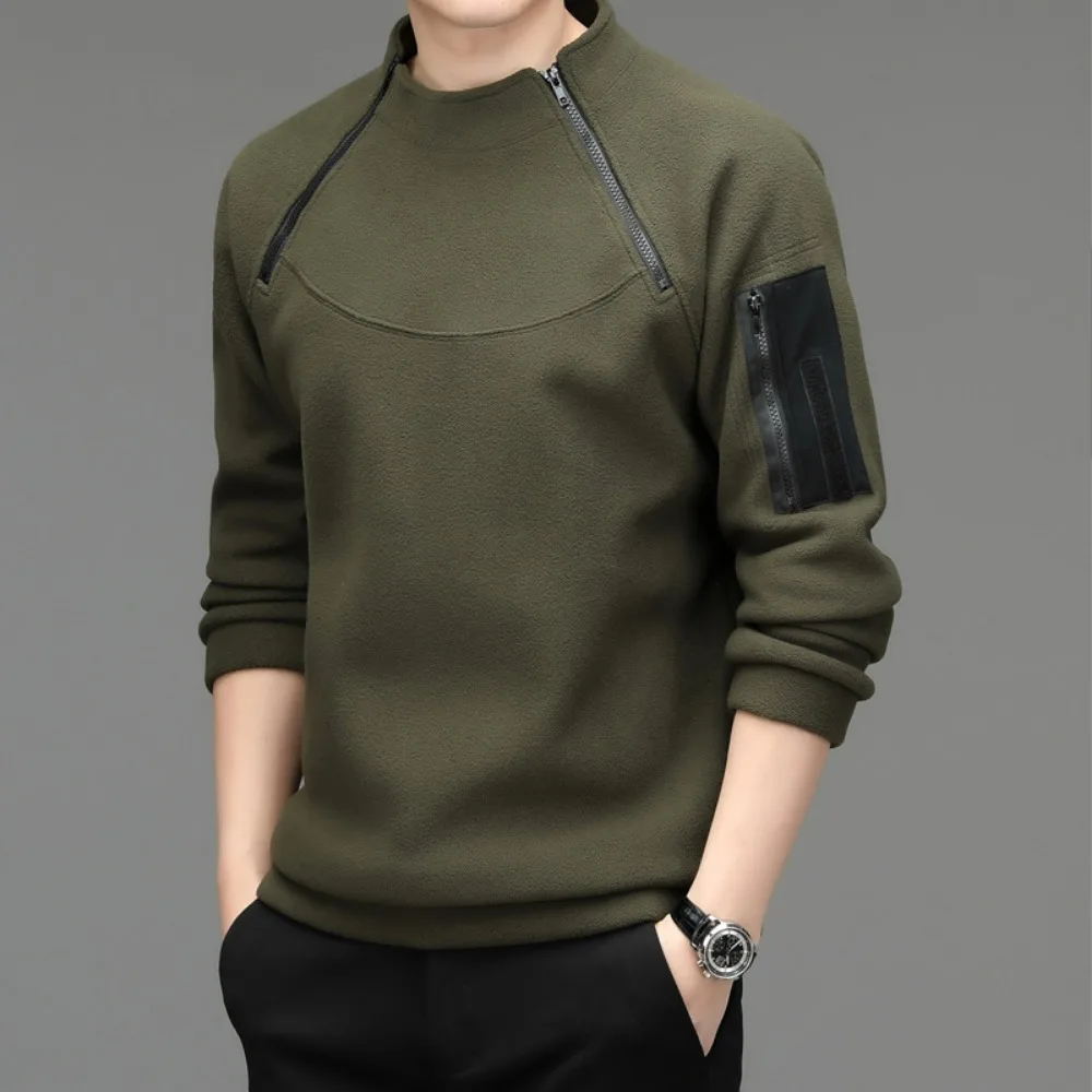 T-shirt à manches longues à col rond pour hommes, sweat-shirts de sport décontractés, chemise légère, haut tendance, printemps et automne