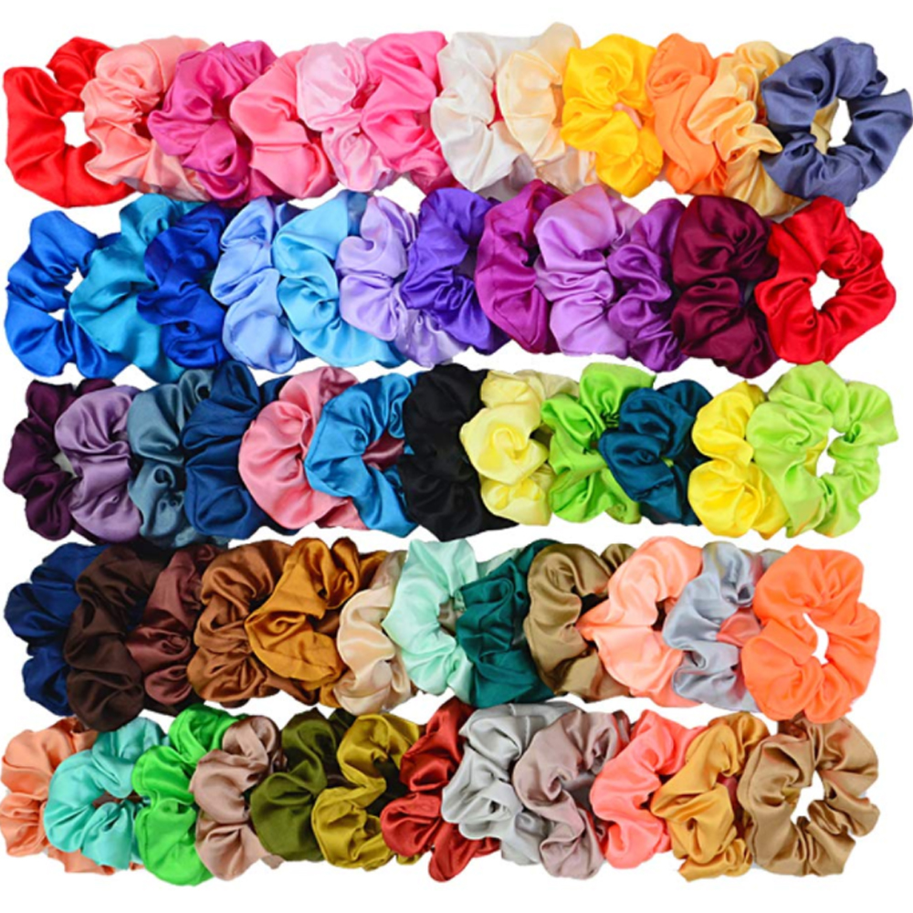 Grands chouchous en Satin de soie pour femmes, 10/40 pièces, élastiques, porte-queue de cheval, attaches de cheveux Vintage, accessoires pour femmes