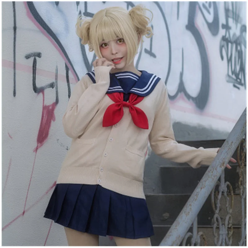 Costume de cosplay Boku No Himiko Toga, anime My Hero Academia, ensemble uniforme JK pour filles, pull et manteau, tenue quotidienne pour Halloween et Noël