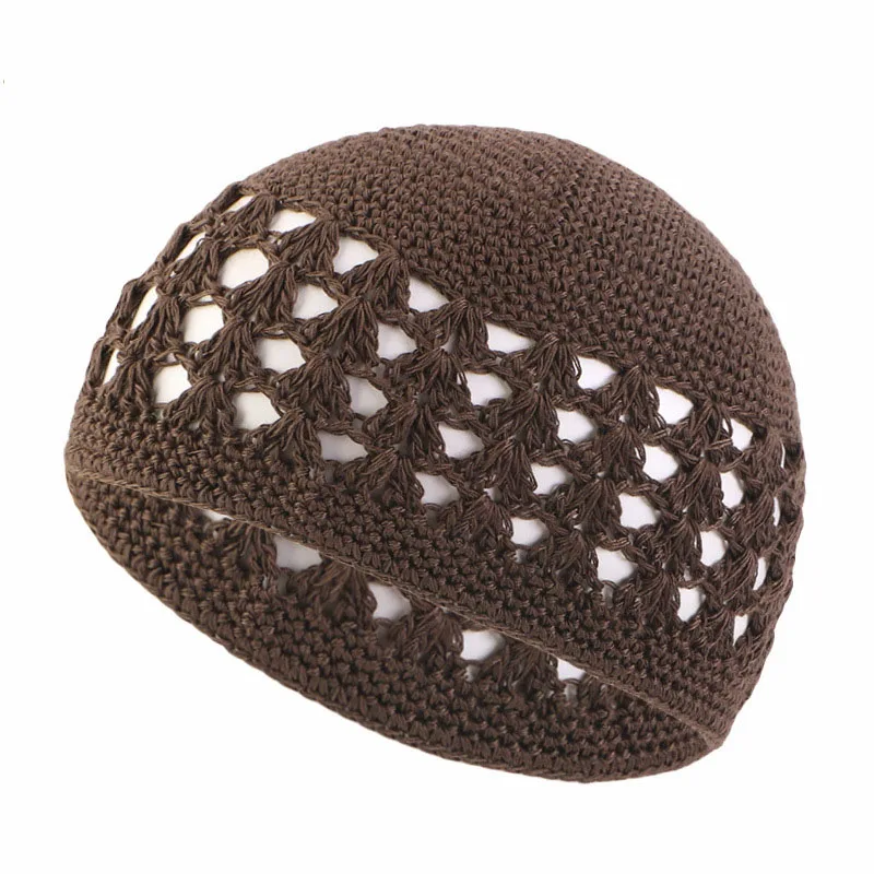 Jersey tricoté hommes musulmans Kufi chapeaux de prière unisexe bonnets casquette Bonnet islamique Ramadan juif kippa Homme chapeau hommes Wrap foulard