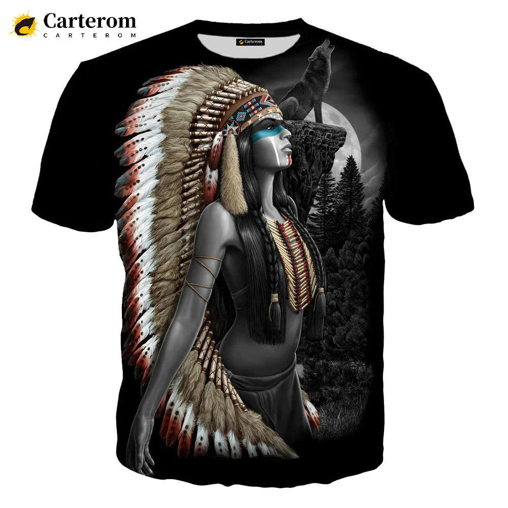 Nouveaux Indiens 3D T-shirt D'été En Plein Air Mode Décontracté O-cou Manches Courtes Culture Indienne Imprimé Hommes T-shirt Décontracté Couples Hauts